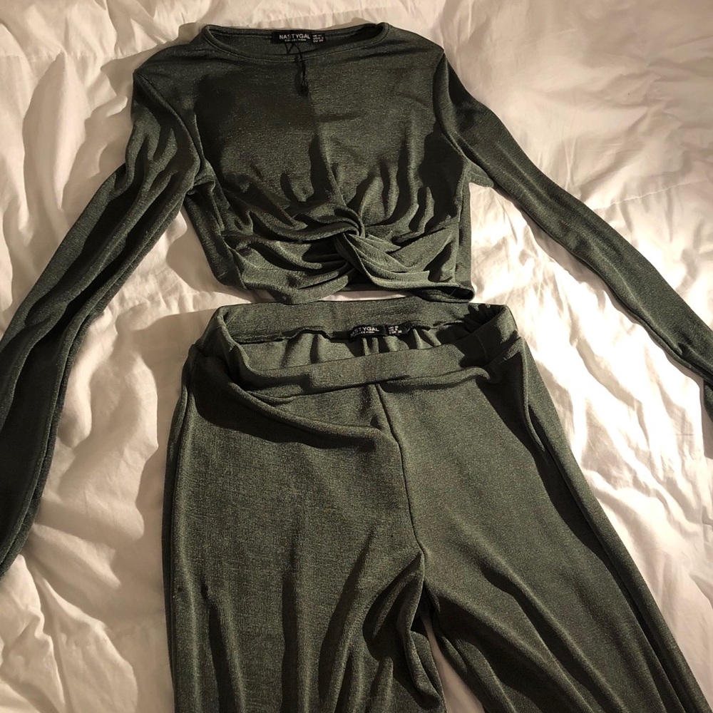 Nasty Gal Green Two Piece Set
